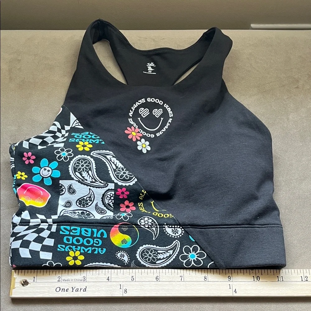 Justice Black Tank Top Good Vibes